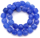 Approx. 6" Strand 5-6mm (Dyed) Quartz Faceted Cube Beads, Royal Blue