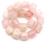 Approx. 7.5" Strand 10mm Rose Quartz Cylinder Beads