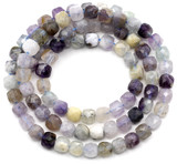 Approx. 15.5" Strand 4mm Rainbow Fluorite Faceted Cube Beads