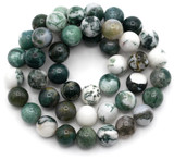 Approx. 15" Strand 8mm Tree Agate Round Beads