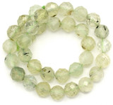 Approx. 7.5" Strand 6mm Prehnite Faceted Round Beads