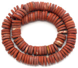 Approx. 7.5" Strand 6x1.5mm Matte Red Jasper Heishe Beads