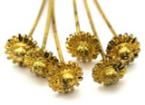 CLOSEOUT--6pc Approx. 57mm 20-Gauge Brass Headpin w/8mm Fancy Ball Head,  Antique Gold (Please Read)