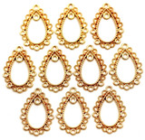 10pc 25x17mm Lacy Teardrop Chandelier Links, Rose Gold