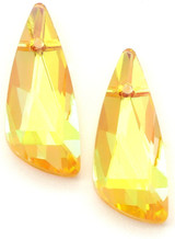 2pc 23x10mm Crystal Asymmetric Drop Pendants, Sunshine AB