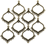 8pc 37x30mm Baraque Quatrefoil Chandelier Links, Antique Bronze