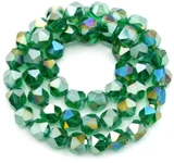 Approx. 10" Strand 6x5mm Crystal English-Cut Beads, Teal AB