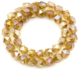 Approx. 10" Strand 6x5mm Crystal English-Cut Beads, Champagne