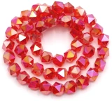 Approx. 10" Strand 6x5mm Crystal English-Cut Beads, Siam AB