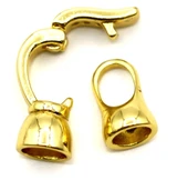 18x7mm 18k Gold-Plated Brass & Cubic Zirconia Fold-Over Clasp