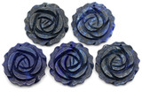 1pc Approx. 34mm Lapis Lazuli (Dyed) Hand-Carved Rose Pendant