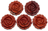 1pc Approx. 34mm Hand-Carved Red Rainbow Jasper Rose Pendant