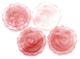 1pc Approx. 34mm Cherry Quartz Glass (Manmade) Hand-Carved Rose Pendant