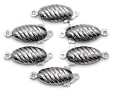 6 Sets 21x8mm Stainless Steel Fishhook & Box Clasps