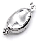 18x8mm Platinum-Plated Brass Oval Box Clasp