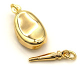 18x8mm 18k Gold-Plated Brass Oval Box Clasp