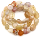 Approx. 15" Strand 8-16mm Cherry Blossom Agate Tumbled Nugget Beads