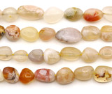 Approx. 15" Strand 8-16mm Cherry Blossom Agate Tumbled Nugget Beads