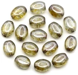 Approx. 5-Gram Bag (About 16pc) of 8x6mm Czech Pressed Glass Oval Beads, Lazure Blue Luster