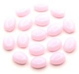Approx. 5-Gram Bag (About 16pc) of 8x6mm Czech Pressed Glass Oval Beads, Rose Opal
