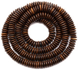 Approx. 29" Strand 8mm Coconut Shell Wood Rondelle Beads