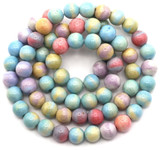 Approx. 15.5" Strand 6mm Alashan Rainbow Agate (Dyed) Round Beads, Mixed Colors
