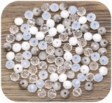 Approx. 100pc 6x5mm Crystal Rondelle Beads, Cloudy Day