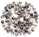 Approx. 100pc 6x5mm Crystal Rondelle Beads, Silver Shimmer
