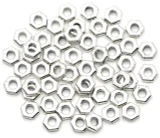 Approx. 50pc 5.5mm Hexagon Spacer Beads, Antique Silver