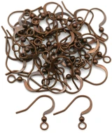 40pc 15mm Nickel-Free Brass French Hook Earwires, Antique Copper