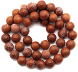 Approx. 15.5" Strand 8mm Wood Round Beads, Light Red-Orange