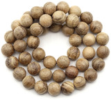 Approx. 15.5" Strand 8mm Wood Round Beads, Light Brown Sandalwood