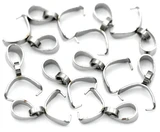 10pc 8x5mm Stainless Steel Ice Pick Pinch Bails w/Attached Loop