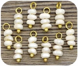 10pc Approx. 12x5mm Freshwater Pearl Drops, Gold