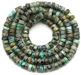 Approx. 15" Strand 4x2mm African "Turquoise" Jasper Heishi Beads