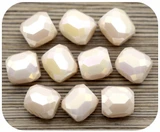 NEW--10pc 10mm Crystal Faceted Barrel Beads, Light Peach AB