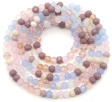 Approx. 17" Strand 3x2mm Crystal Rondelle Beads, Pastel Blossom Mix