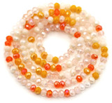 Approx. 17" Strand 3x2mm Crystal Rondelle Beads, Creamsicle Mix