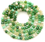 Approx. 17" Strand 3x2mm Crystal Rondelle Beads, Garden Greens Mix