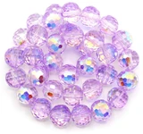 Approx. 9.5” Strand 8mm Crystal Faceted Round Beads in Alexandrite AB