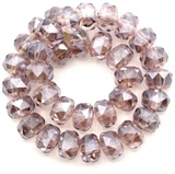 Approx. 7" Strand 8x5mm Crystal Faceted Rondelle Beads, Lilac Shimmer