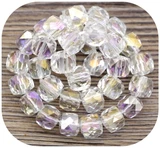 Approx. 7.5" Strand 6mm Crystal Faceted Cube Beads, Crystal AB