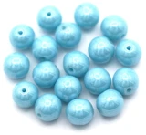 5-Gram Bag (About 16pc) 6mm Czech Pressed Glass Druk Round Beads, Turquoise Blue Luster