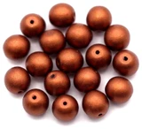 5-Gram Bag (About 16pc) 6mm Czech Pressed Glass Druk Round Beads, Crystal w/Matte Bronze Fire Red
