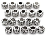 20pc 6x5mm Filigree Spacer Beads, Antique Silver