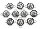 10pc 23x15mm Round Links, Antique Silver