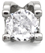 8.5x9mm Platinum-Plated Brass & Cubic Zirconia Round in Square Setting Slide Pendant