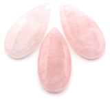 1pc Approx. 40x20mm Rose Quartz Teardrop Pendant (See Photos for Variation)