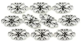 10pc Approx. 8x16mm Filigree Floral Rectangle Links, Antique Silver