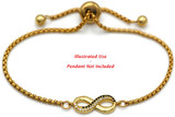 Approx. 9" Rose Gold-Plated Brass Slide Bracelet Chain w/Loops